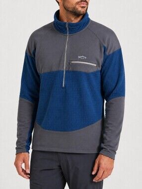 Patagonia R1 Fitz Roy 1/4 Zip Pullover Blue Gray Polartec Fleece Men's M